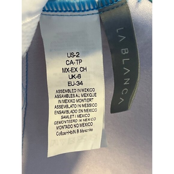 La Blanca Slimming Halter Tankini Top Women’s Size 2 Blue Red Striped - Picture 11 of 13